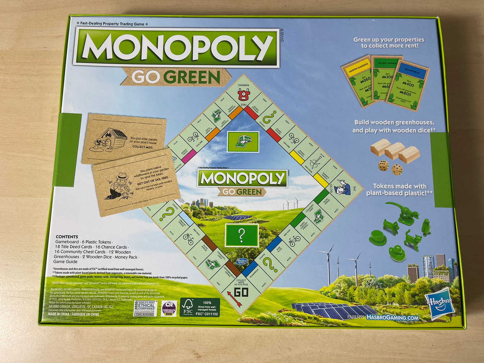 Monopoly Go Green Game 100% Recycled Paper Gift