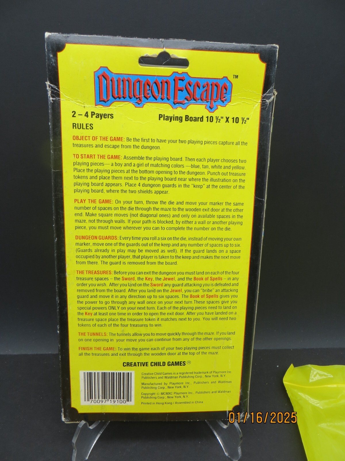 1990 Dungeon Escape Game Creative Child Games