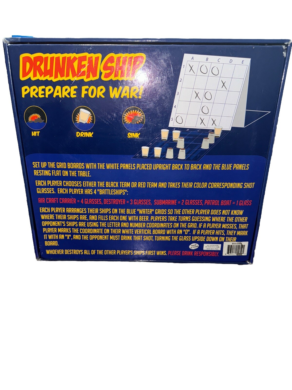 Drunken Ship Board Game *Hit*Drink*Sink* Adult Vintage Rare Drinking Game battle