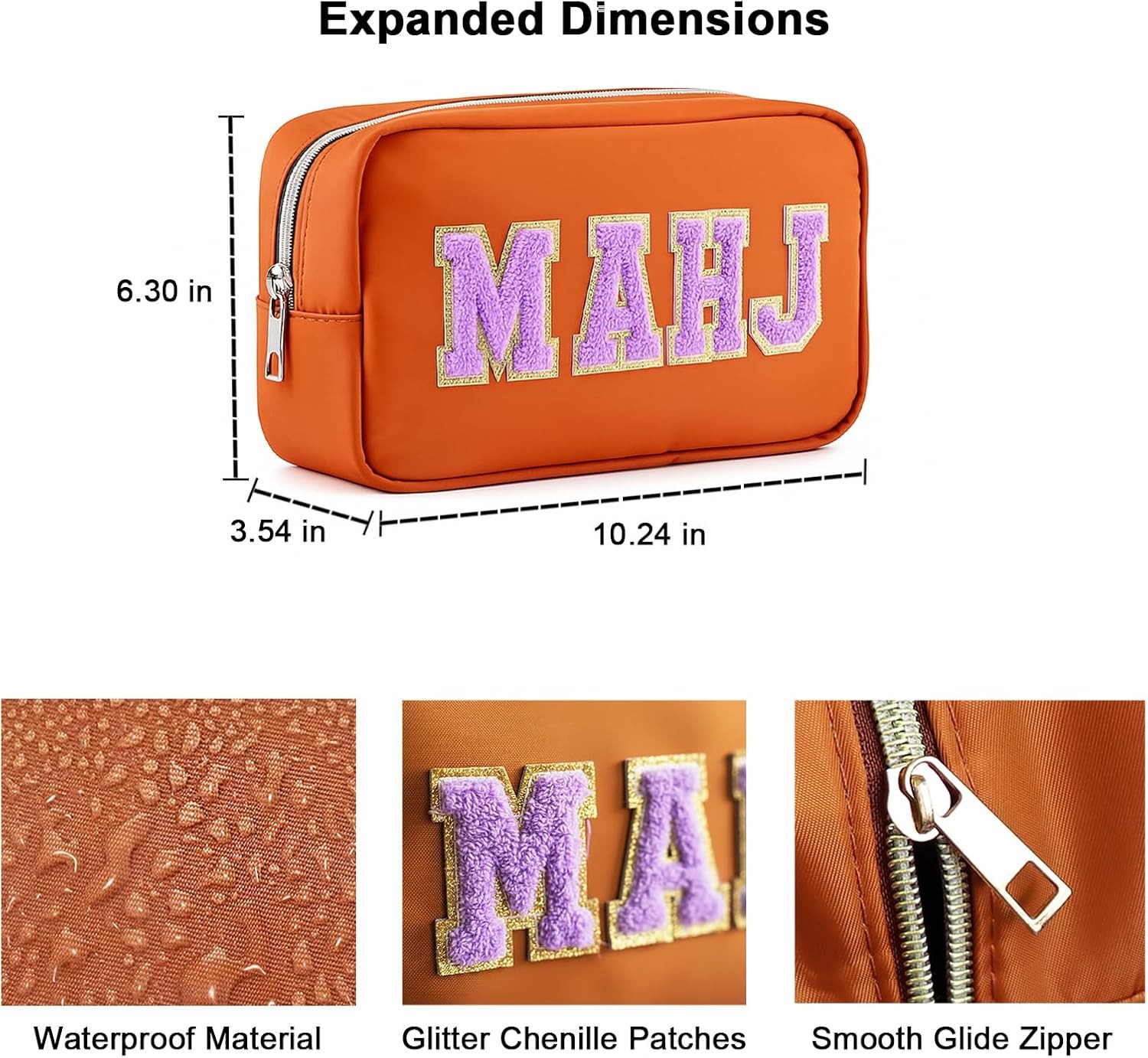 Mahjong Tile Bag Brown Waterproof American Mahjong Case 166 Tiles Zipper Bag