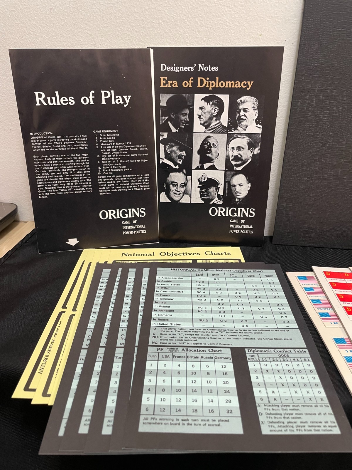 Origins of World War II Avalon Hill 1971 Bookcase Game Vintage Near Complete