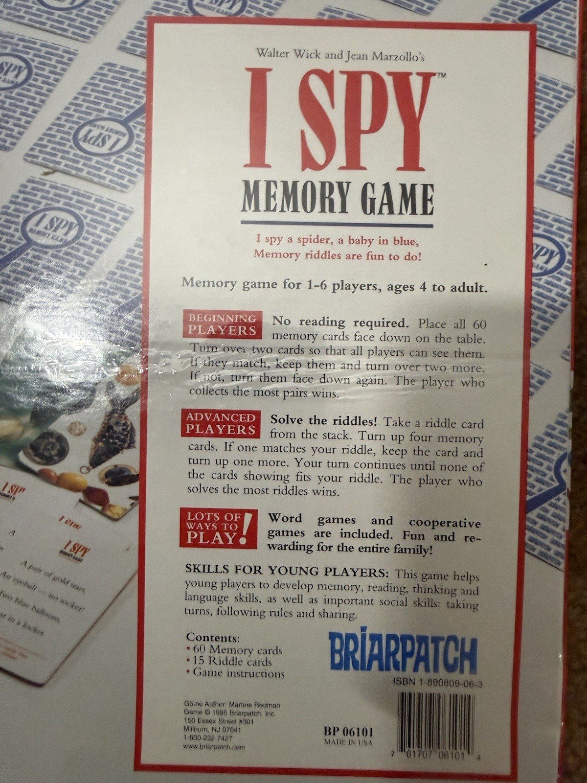 NEW SEALED!! Briarpatch I Spy Memory Game: A Game Of Picture Riddles VTG 1995