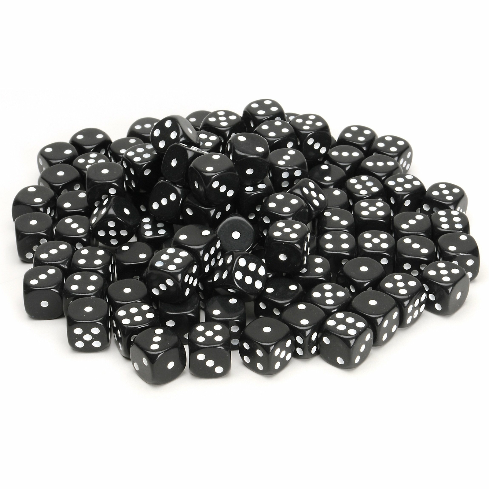 WE Games Black Dice with Rounded Corners – 100 Pack