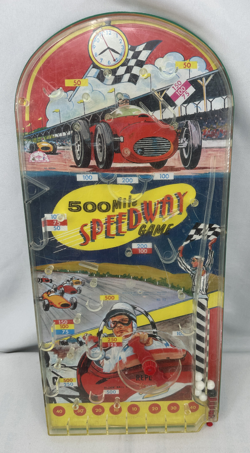 500 Mile Speedway Game Wolverine Toy 153 Pinball Game