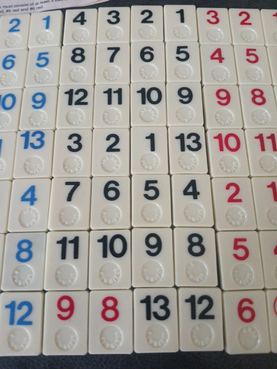 Miniature Rummikub Pressman Travel Size Tile Game Vintage Tiles & Rules Only