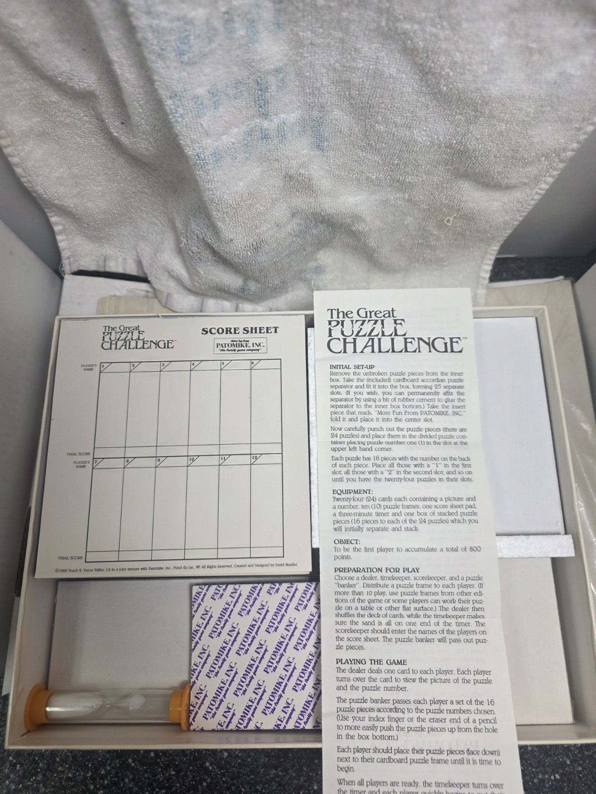 1987 Patomike Inc.”The Great Puzzle Challenge”Multi Player Board Game / Complete