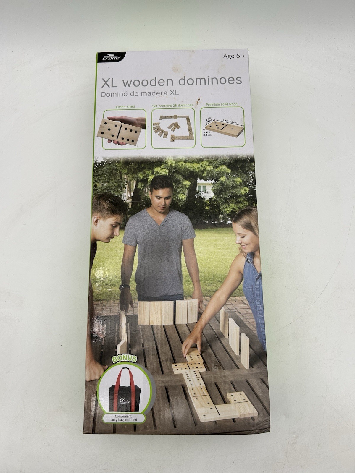 Crane XL Wooden Dominoes with Bonus Carry Bag – Brand New!!