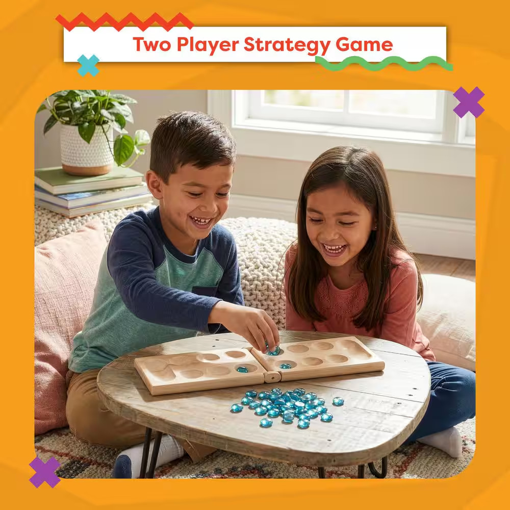 17.5 In. Wooden Folding Mancala Game