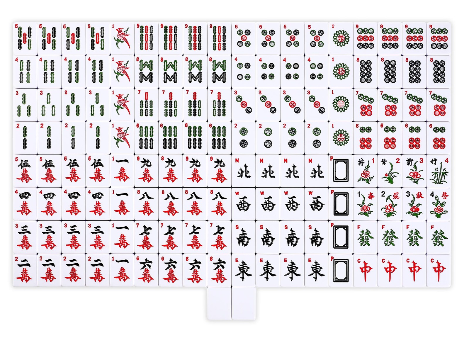 Mose Cafolo Chinese Mahjong Set X-Large 146 Numbered Melamine 1.5″ Large Size…