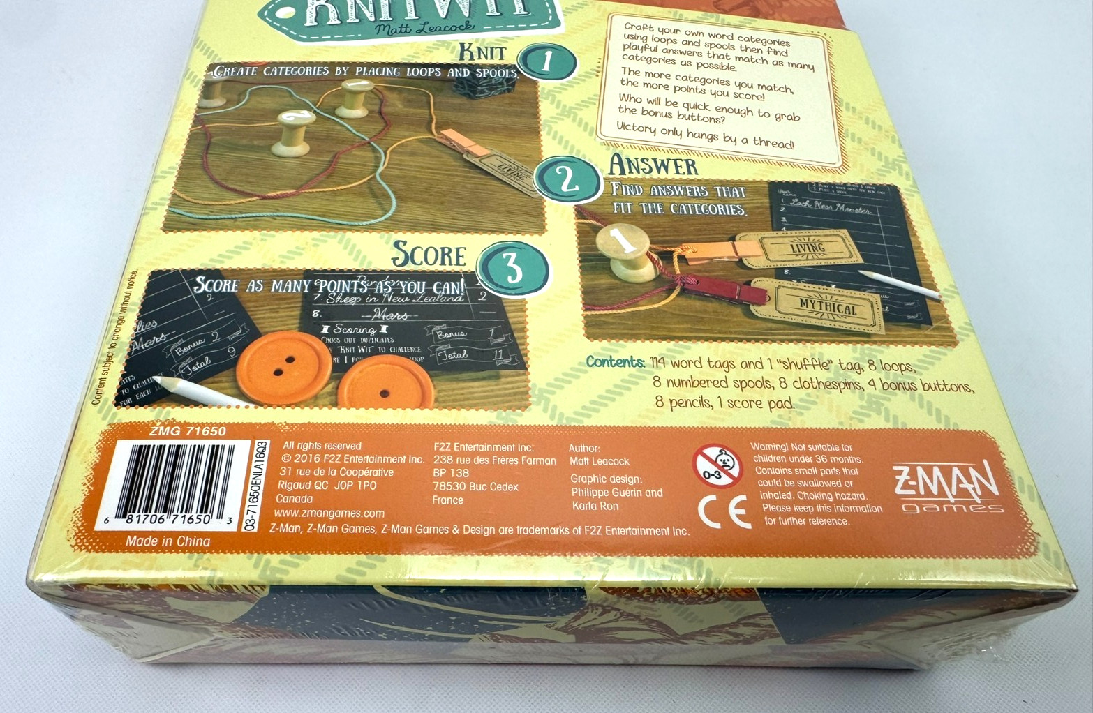 NEW Sealed – Knit Wit Board Game Loops Spools Fast-Paced Crafty FREE SHIPPING!
