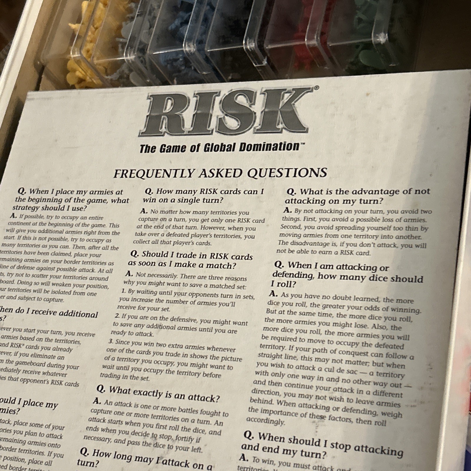 Risk The Game of Global Domination 1998 Parker Brothers Hasbro 100% Complete