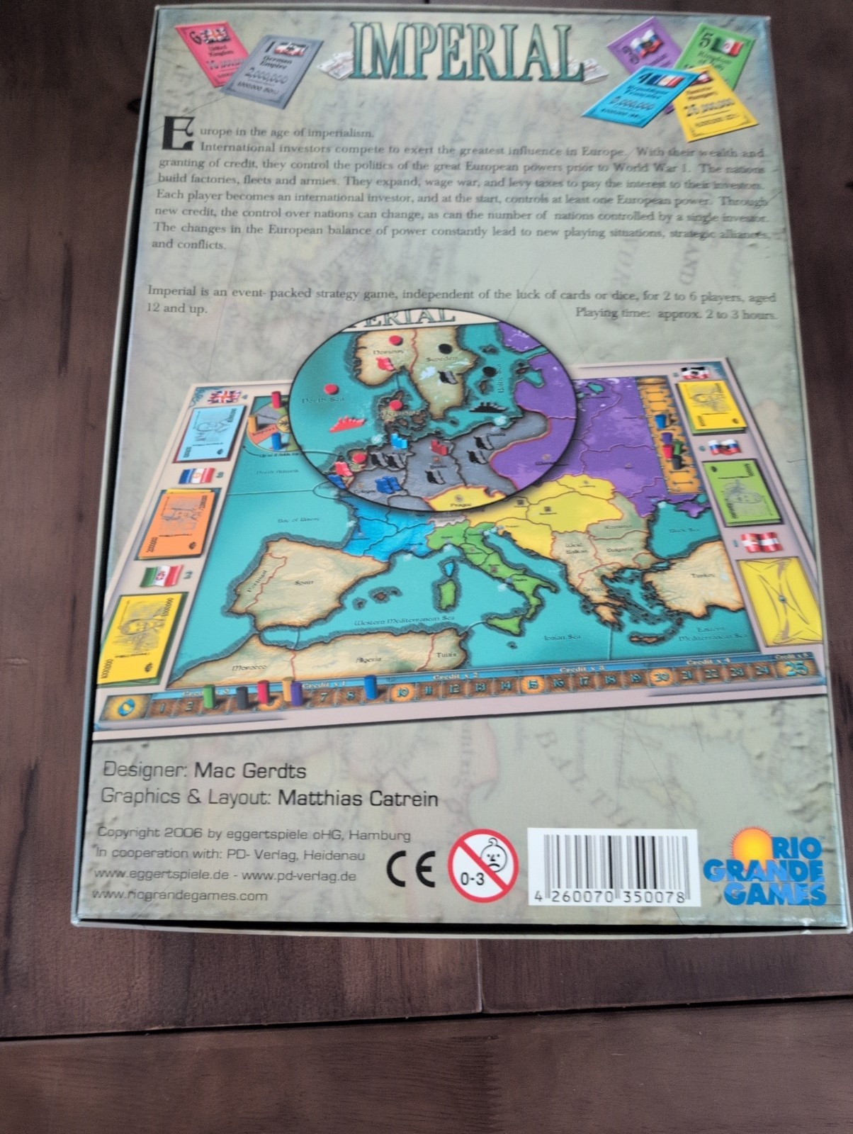 IMPERIAL BOARD GAME rio grande games Mac Gerdts English New Open Box Unpunched