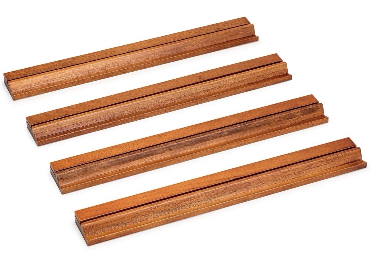 Classic Chestnut Color Wooden Mahjong Game Racks with Pushers, 18″ – Set of 4
