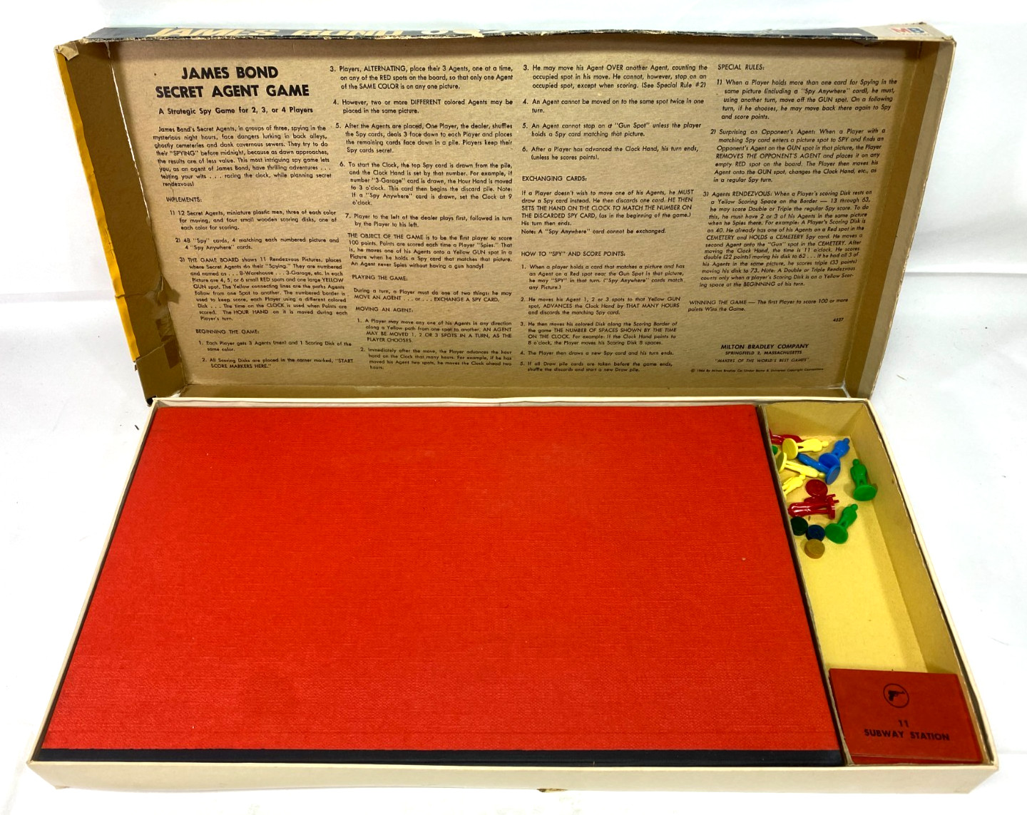 Vintage 1964 Milton Bradley MB James Bond Secret Agent 007 Game No.4527 -!AS-IS!