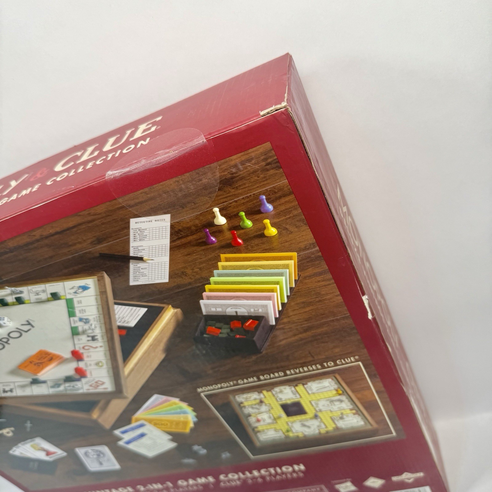 Monopoly & Clue Deluxe Vintage Edition 2-in-1 Wood Cabinet NEW Sealed