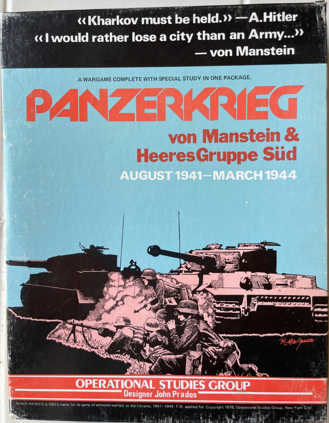 PANZERKRIEG: von Manstein &…- OPERATIONS STUDIES GROUP OSG -COMPLETE UNPUNCHED