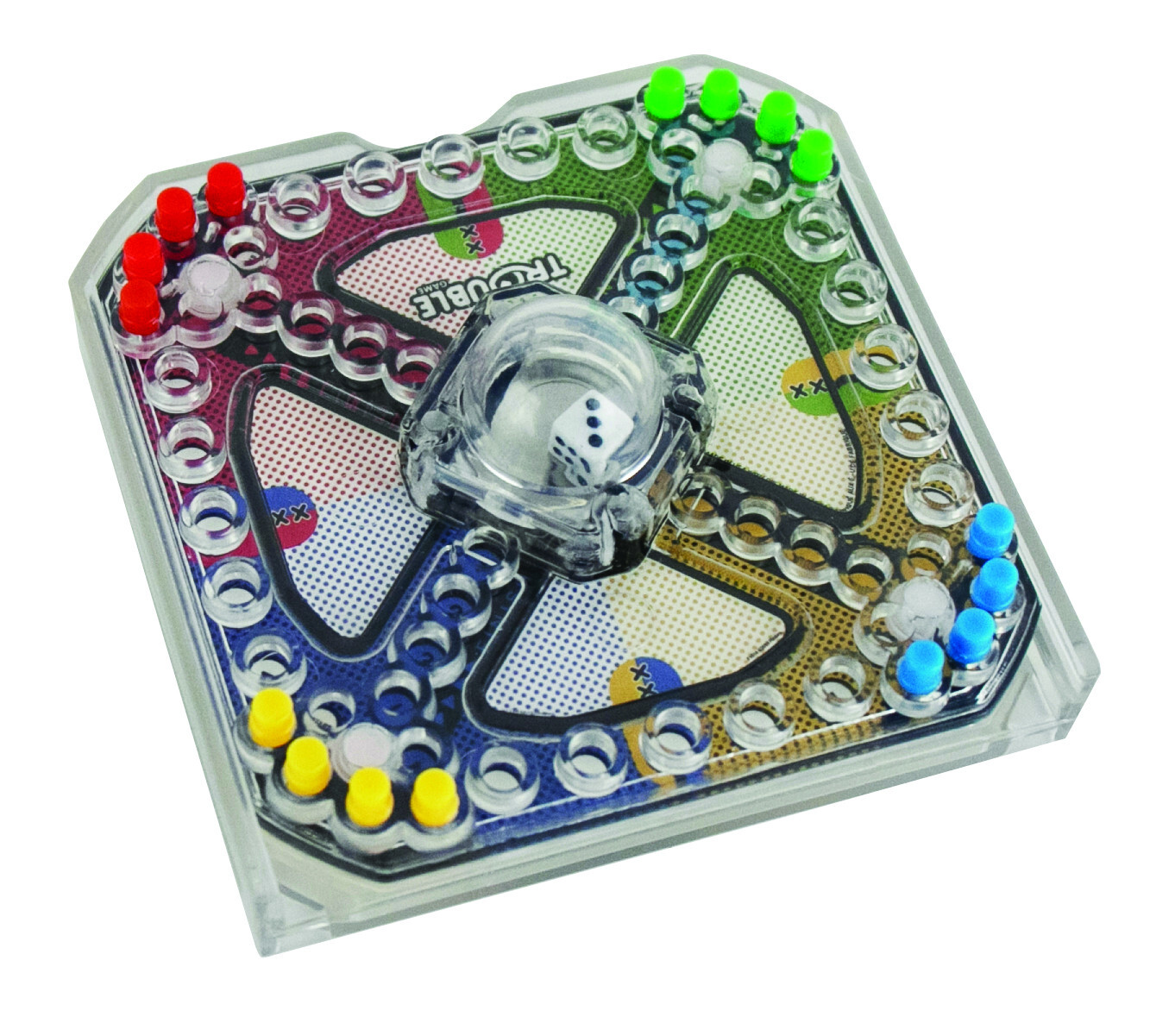 Worlds Smallest TROUBLE Pop-O-Matic Board Game Dollhouse Miniature