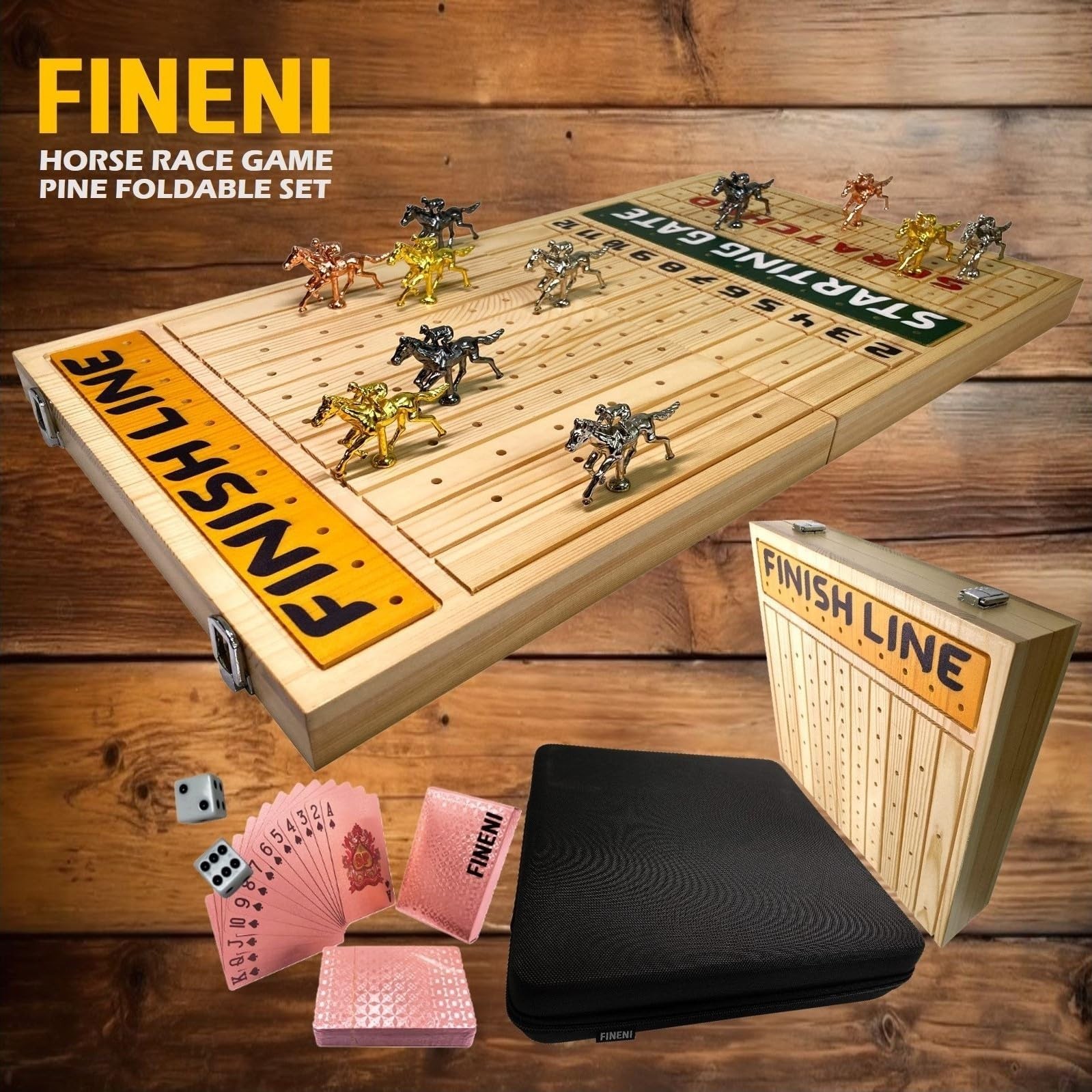 Horse Racing Game for Adults, Foldable Horse Race Board Game with 11 Luxuriou…