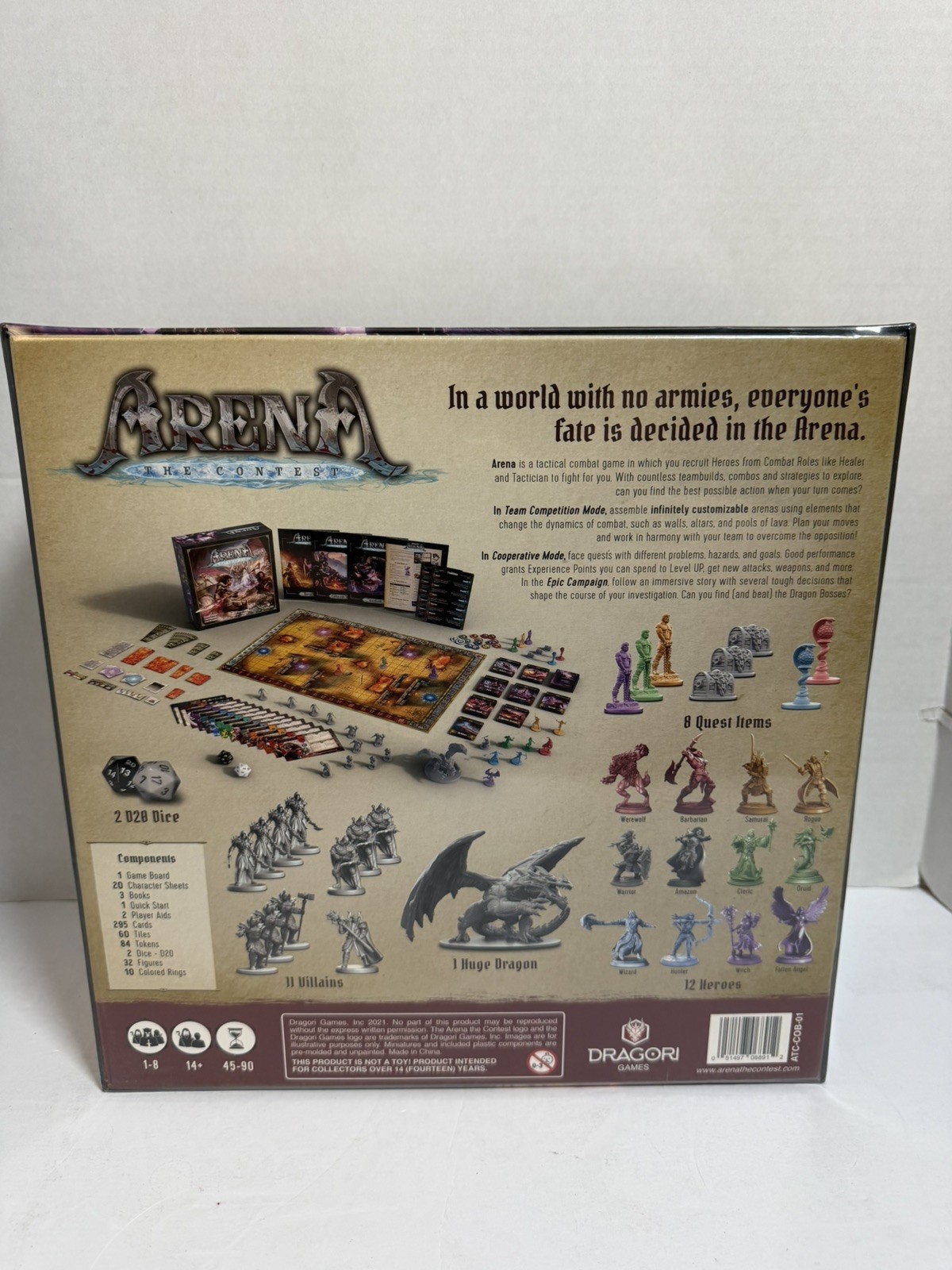 Dragori Games, Arena: The Contest Board Game- Brand New, SEALED