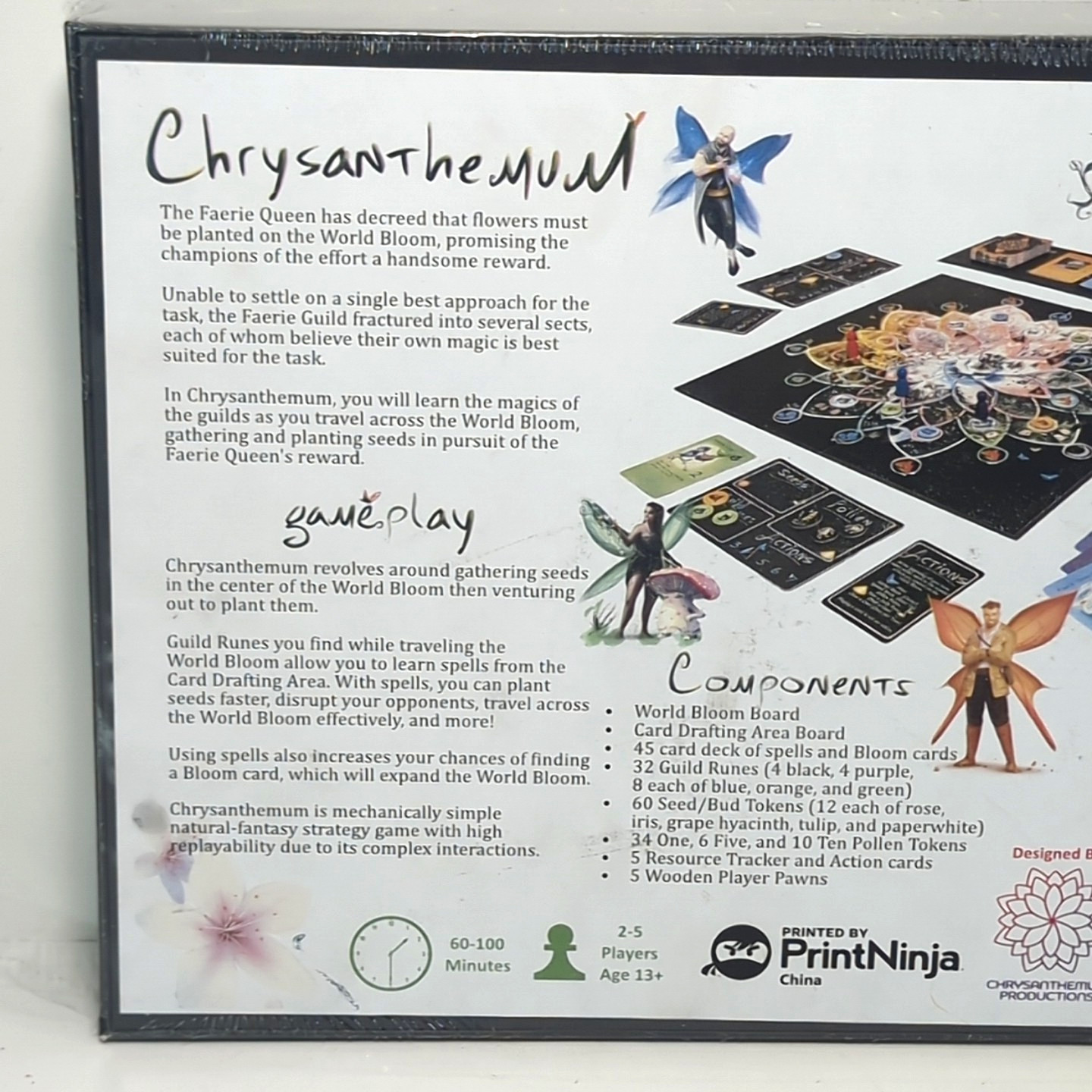 PrintNinja Kick Starter Chrysanthemum Natural Fantasy Board Game New & Sealed