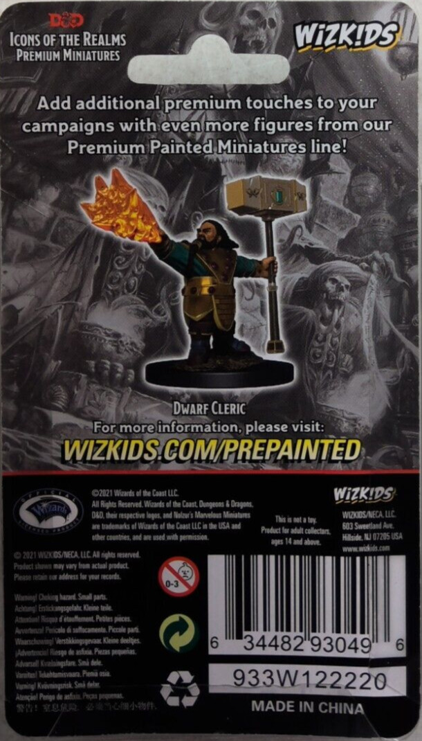 DUNGEONS & DRAGONS ICONS PREMIUM MINIATURES ~ DWARF MALE CLERIC
