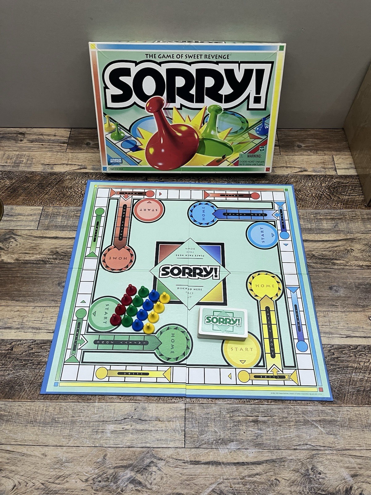 1998 Sorry Parker Brothers 100% COMPLETE Classic Board Game Family Hasbro