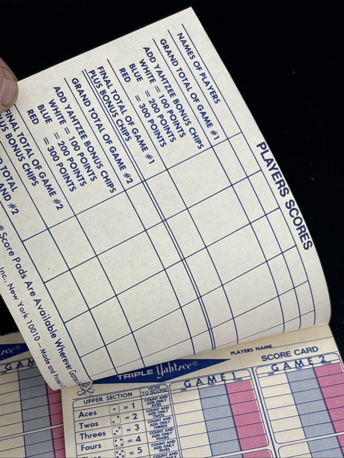 Vintage Yahtzee, Triple Yahtzee & Kismet Score Pads – 15 Pads Total