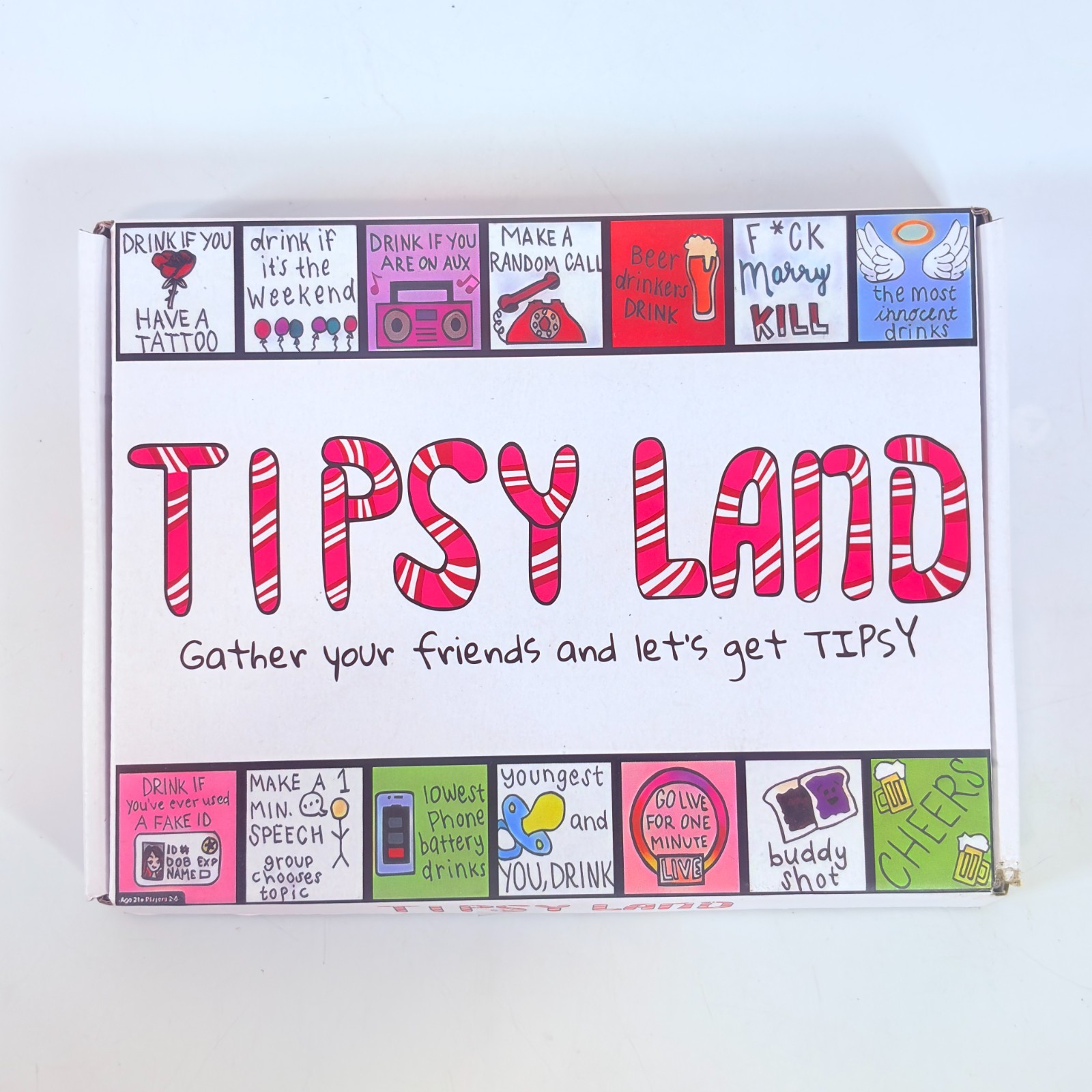 Tipsy Land Board Game Party Game for Adults 3-8 Players Fun Night Activity