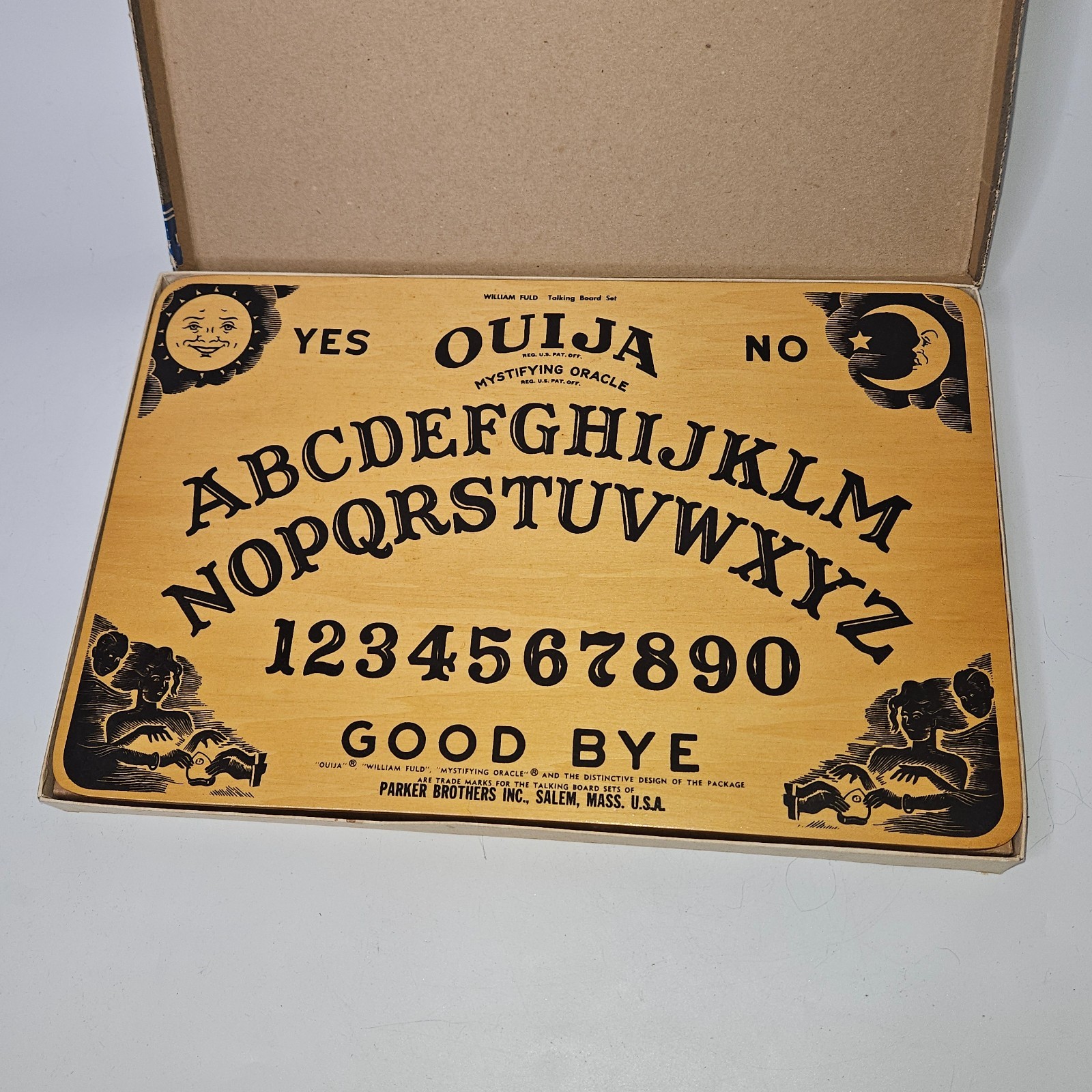 1967 Ouija Board Parker Brothers No.602 William Fuld Wooden Deluxe Edition Rare
