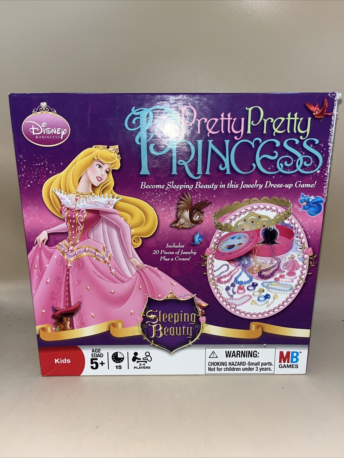 Disney Pretty Pretty Princess Dress Up Game. 20 Pieces Of Jewelry Plus A Crown.