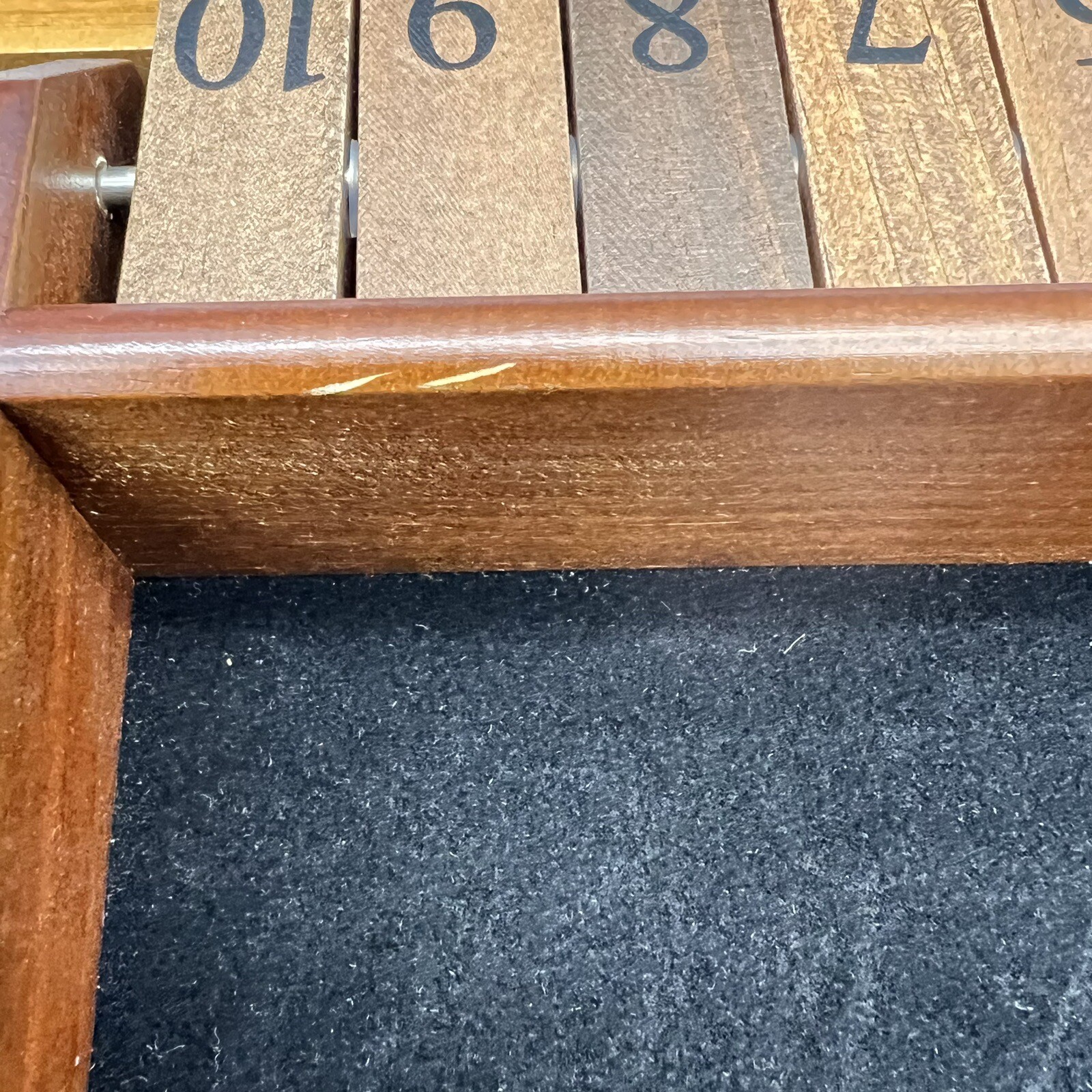 WE Games 4 Player Shut The Box Dice Game Walnut Stained Wood EUC