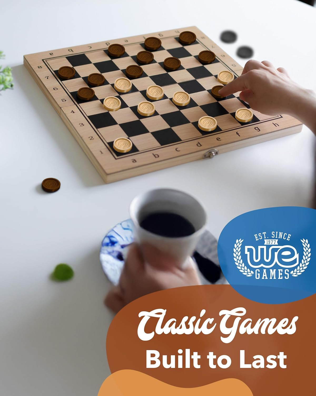 Wooden Checkers Pieces Only (1.5 Inch), Checker Board Game & Backgammon Pieces,