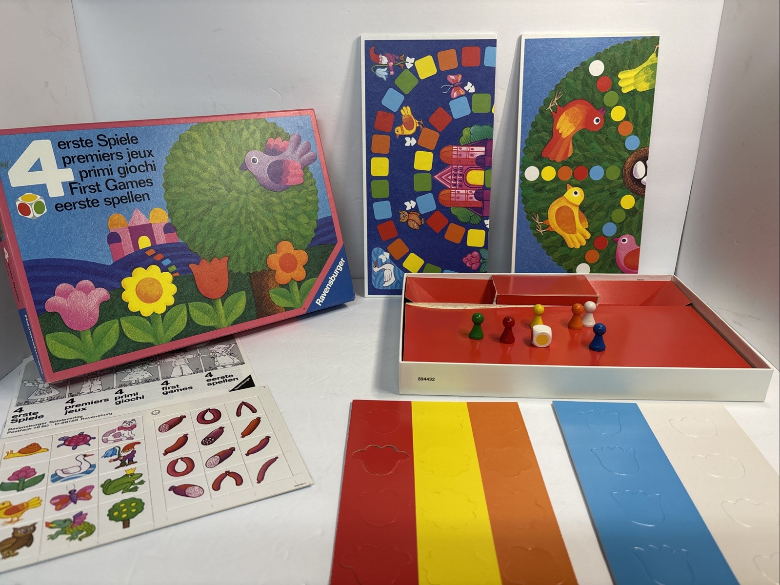 VINTAGE 4 First Games COMPLETE Ravensburger 1974 Childrens Kids NEW OPEN BOX!