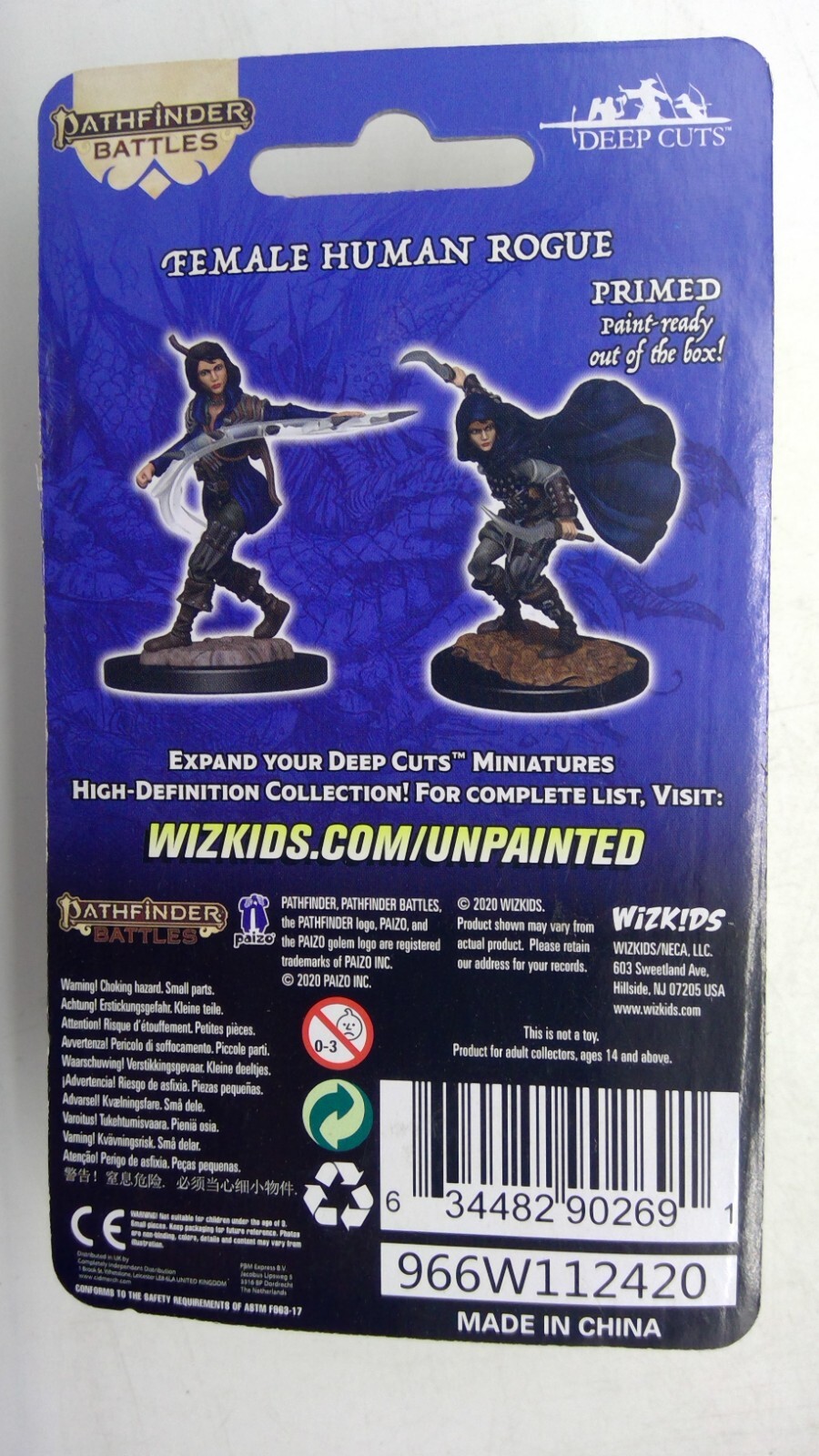 PATHFINDER BATTLES MINIATURE ~ FEMALE HUMAN ROGUE