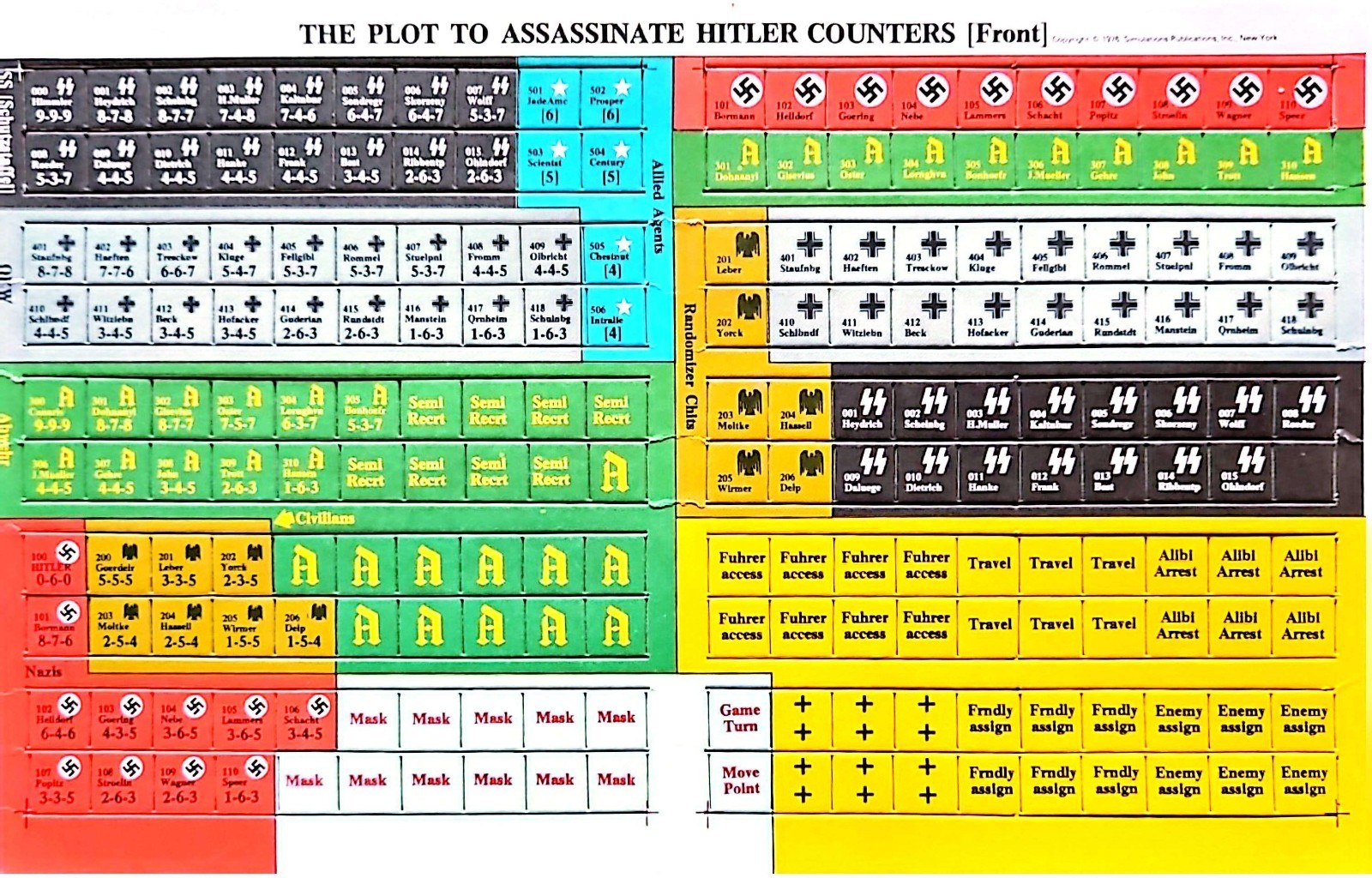 Strategy & Tactics #59 THE PLOT TO ASSASSINATE HITLER 1938-44 SPI 1976 UNPUNCHED