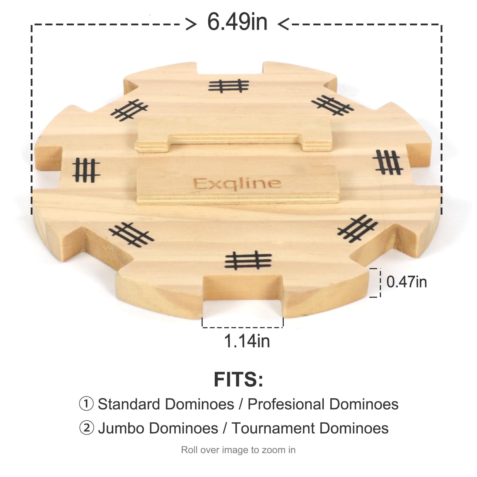Exqline Mexican Train Dominoes Accessories 6.8 x 8.8 x 1.5 inches, White Set
