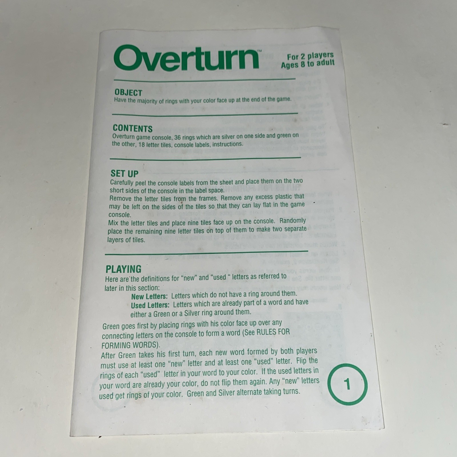 Othello 1984 & Overturn 1993 Board Games Strategy Vintage COMPLETE VG