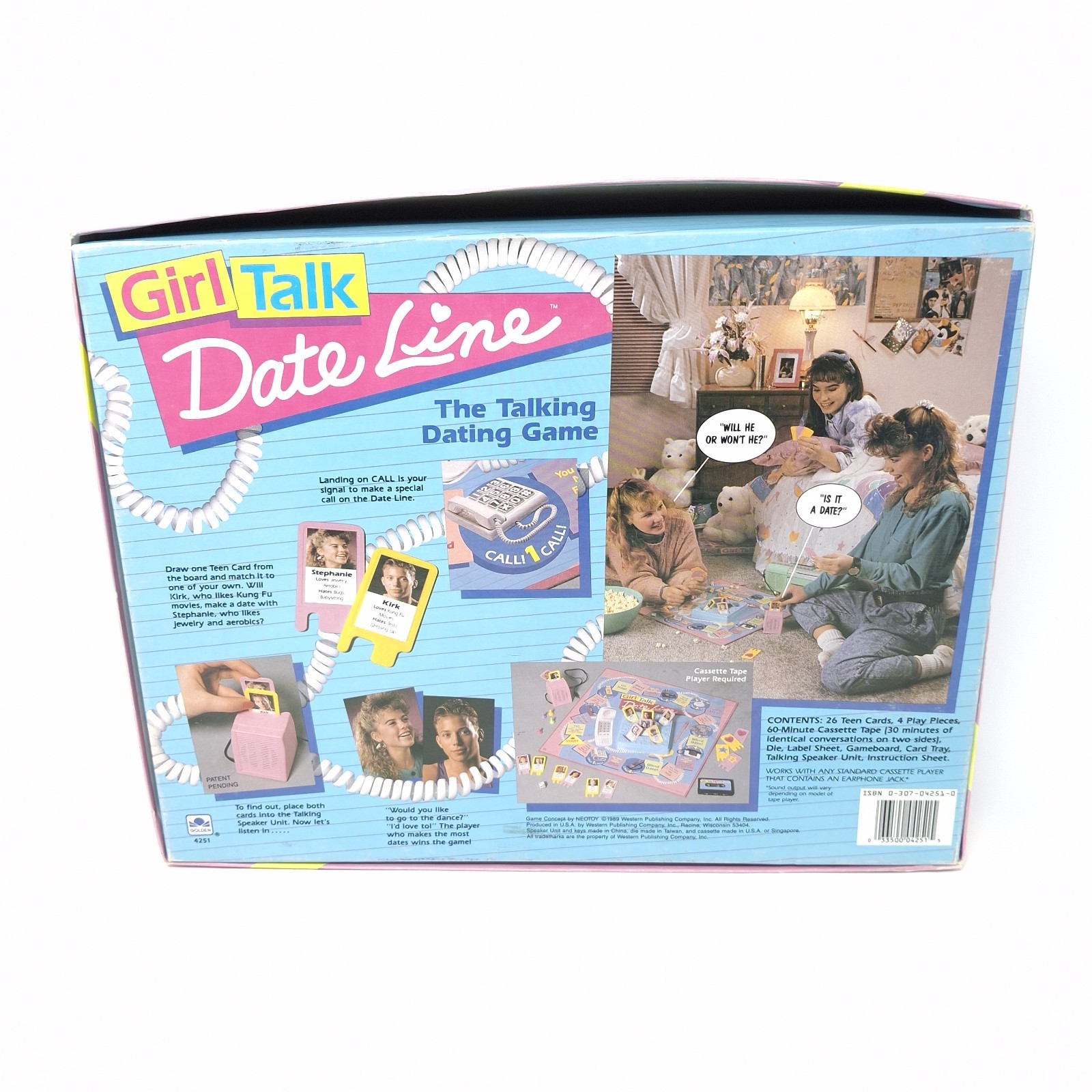 Golden 1989 Girl Talk Date Line The Talking Dating Game Complete w/ Cassette