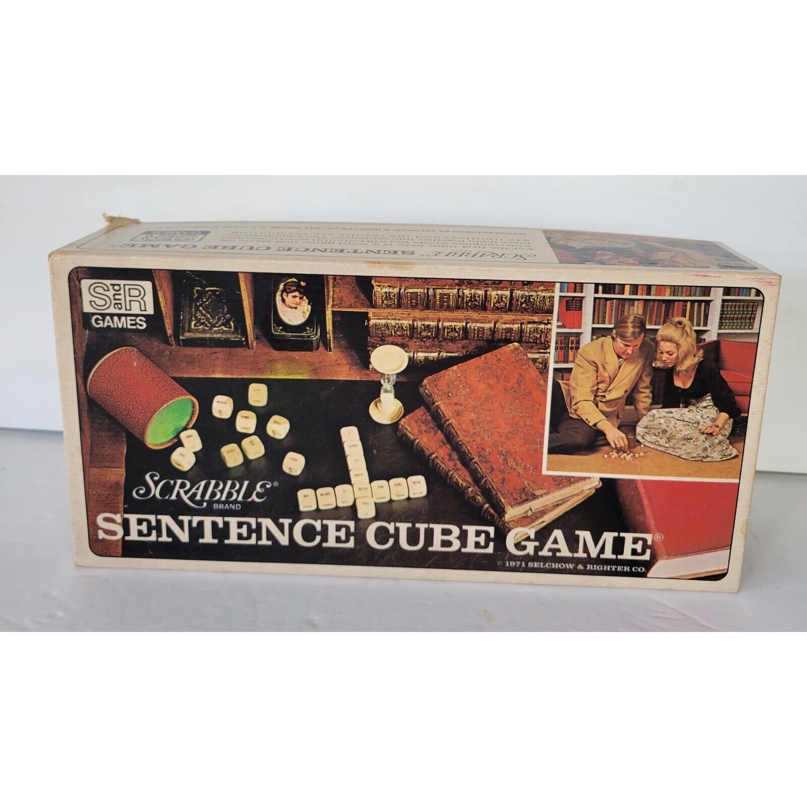 Scrabble Brand Sentence Cube Game Complete Vintage 1971