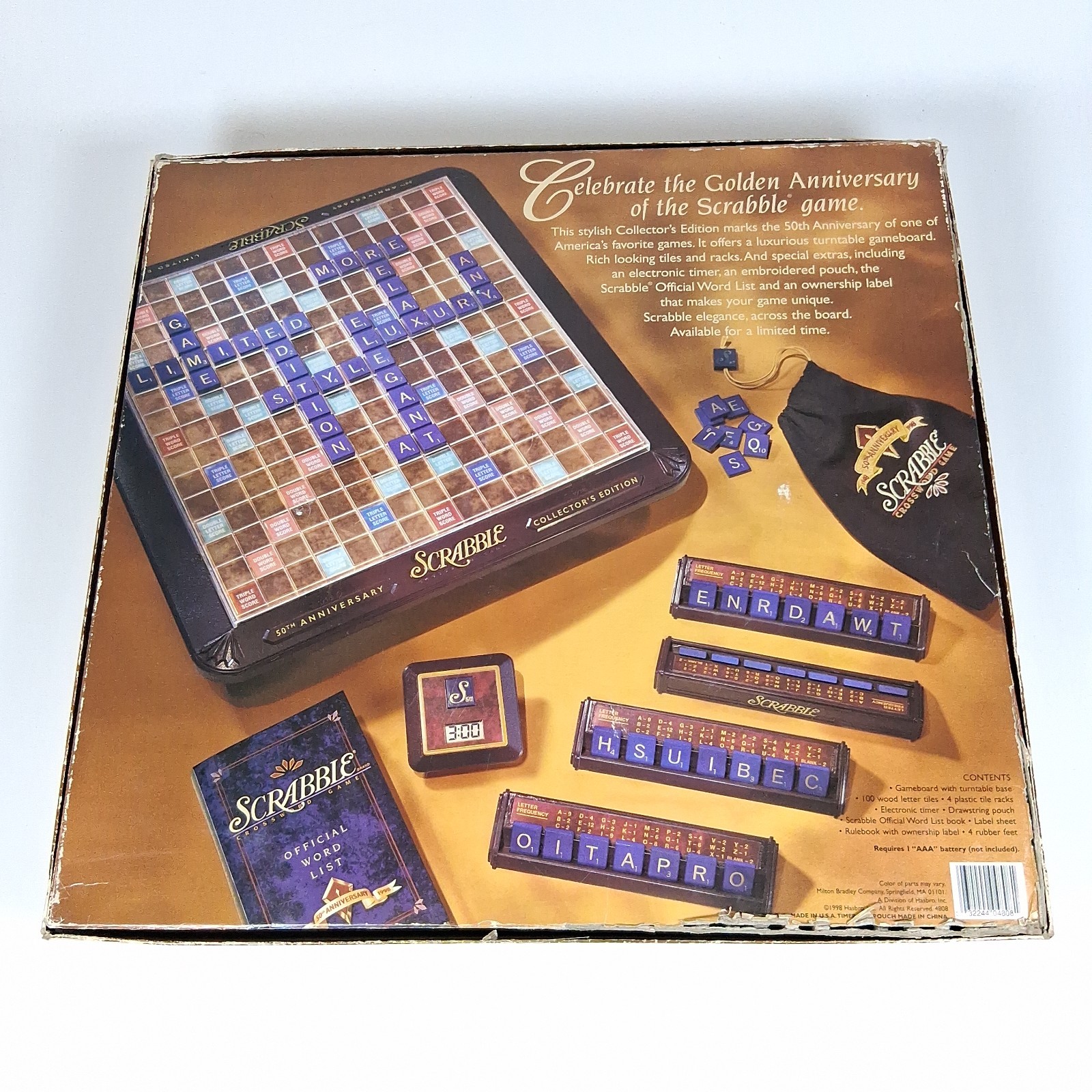 Scrabble 50th Anniversary Collectors Edition 1998 Vintage Board Game