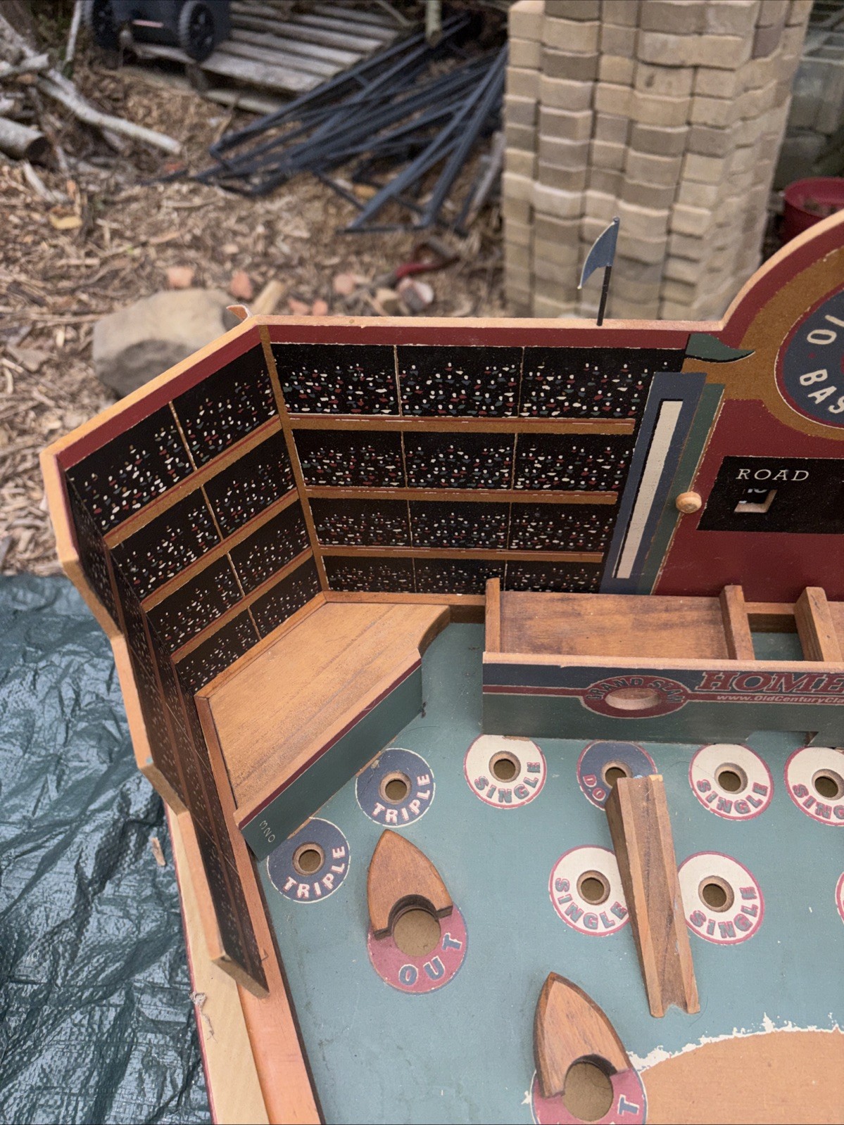 Old Century Wooden Baseball Pinball Style Game LARGE 2003 See Description