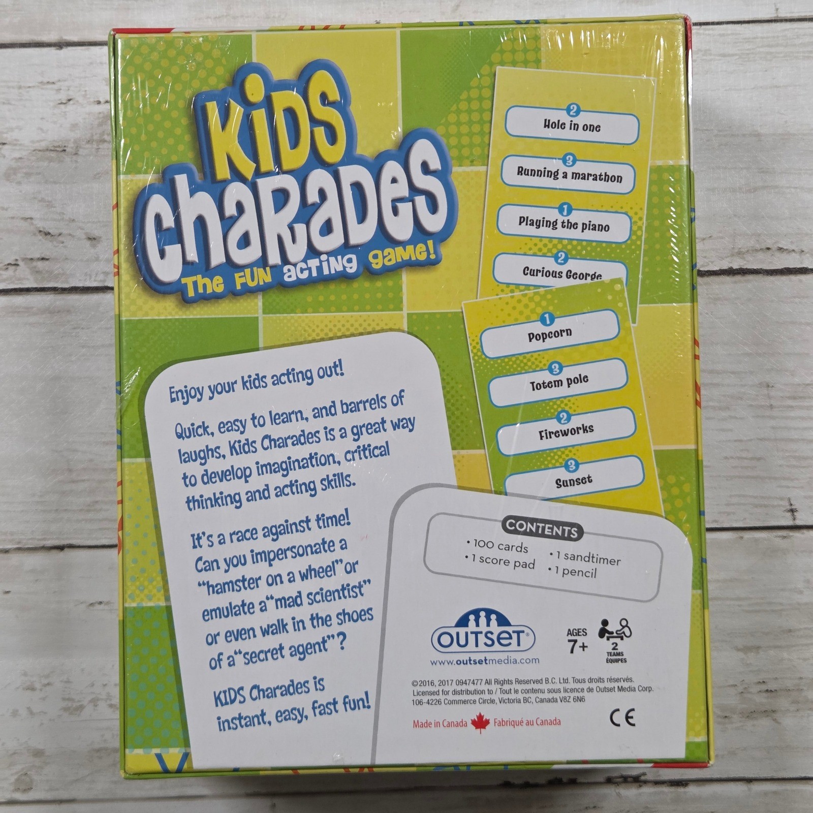 Kids Charades Game Acting Party Game New Sealed Outset Media