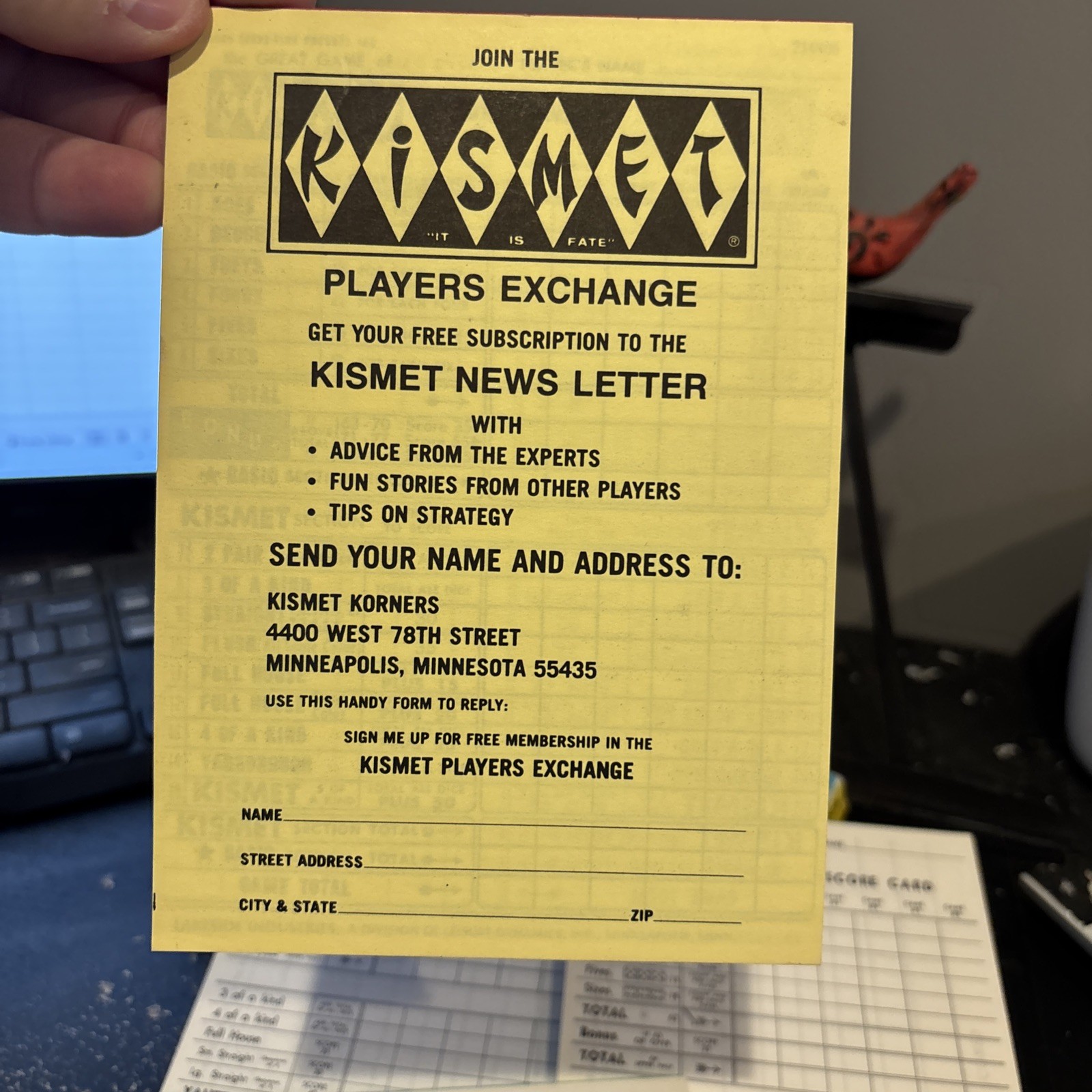 Vintage 1956 Yahtzee Score Pads Box Of 3 And 3 Pads For Kismet