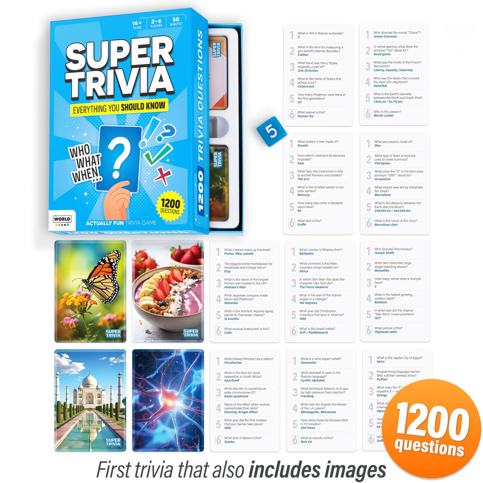 Super Trivia Game for Adults with 1200 Questions – Fun Board Game for Adults …
