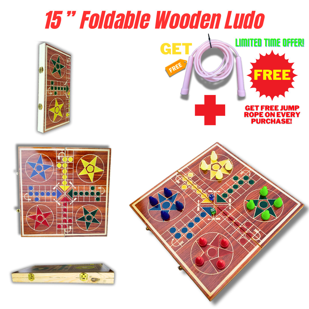 Ludo Wooden Board Game Foldable Classic Modern Fun Board Game With Fast Delivery