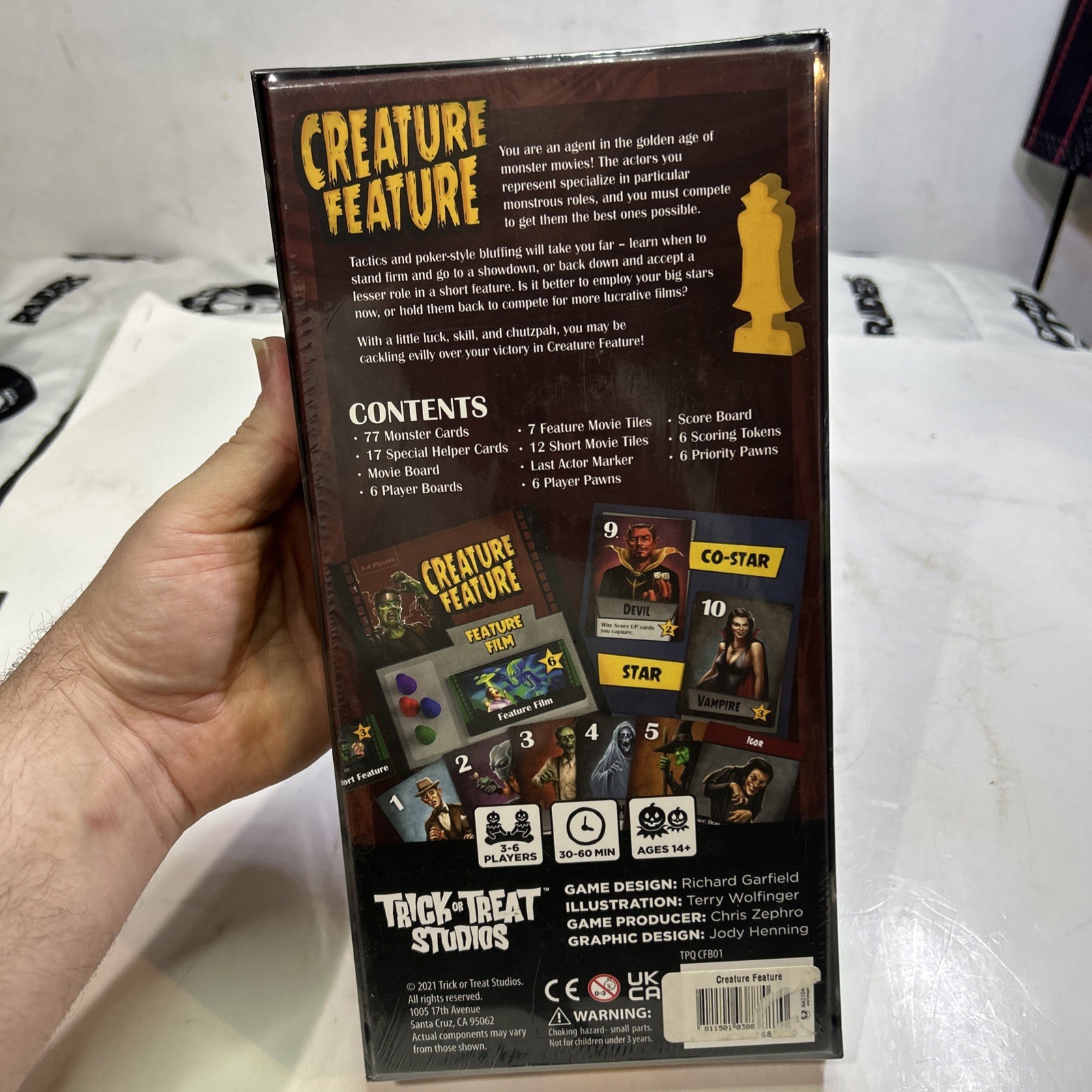 Creature Feature Game TRICK OR TREAT STUDIOS RICHARD GARFIELD 3 – 6 PLAYERS NEW