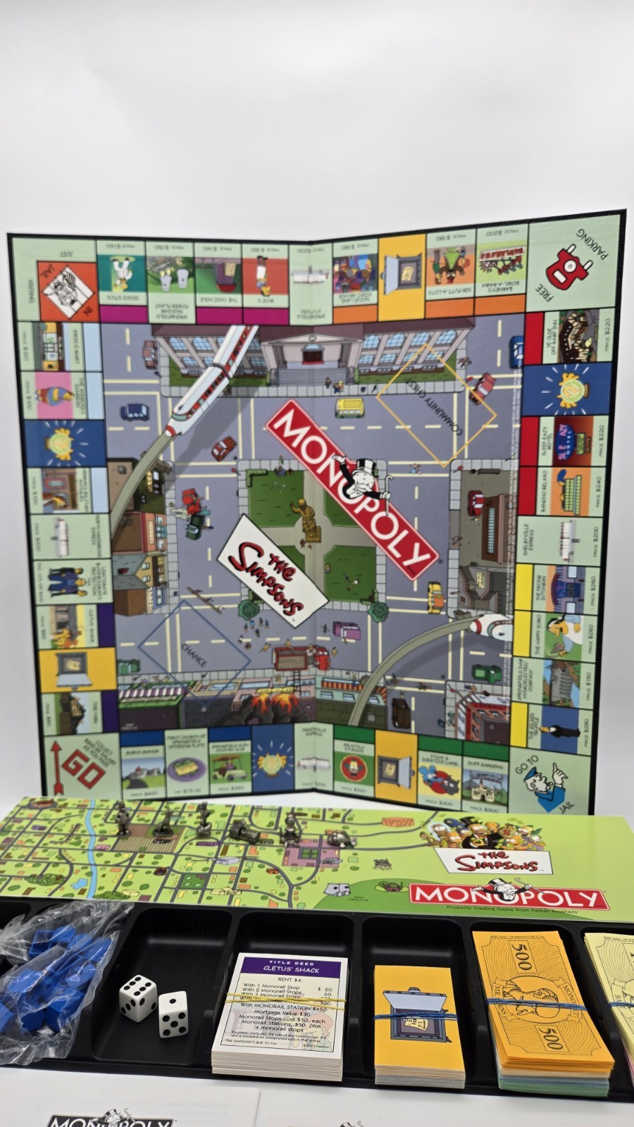 The Simpsons Monopoly Game Welcome To Springfield 2001 Complete Vtg Family Game