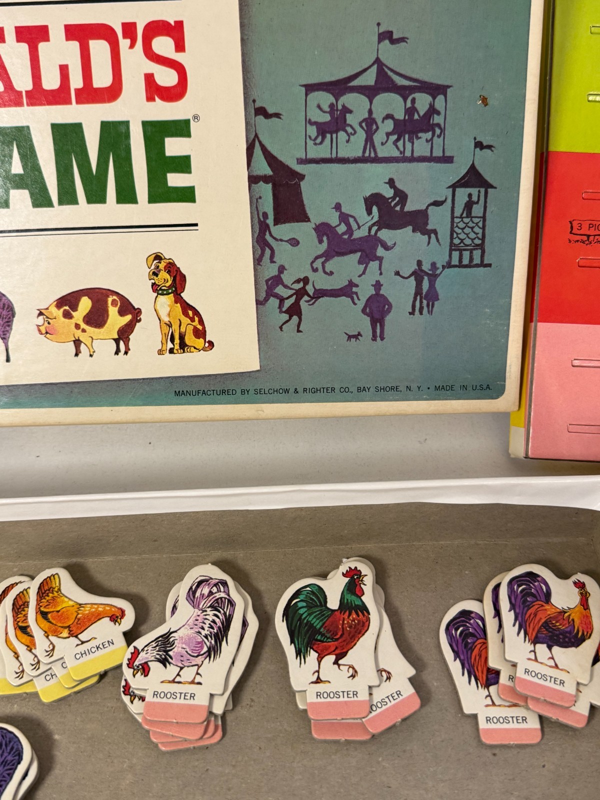 MacDonald’s Farm Board Game Animals Farm Spinner Vtg 1965 County Fair Selchow
