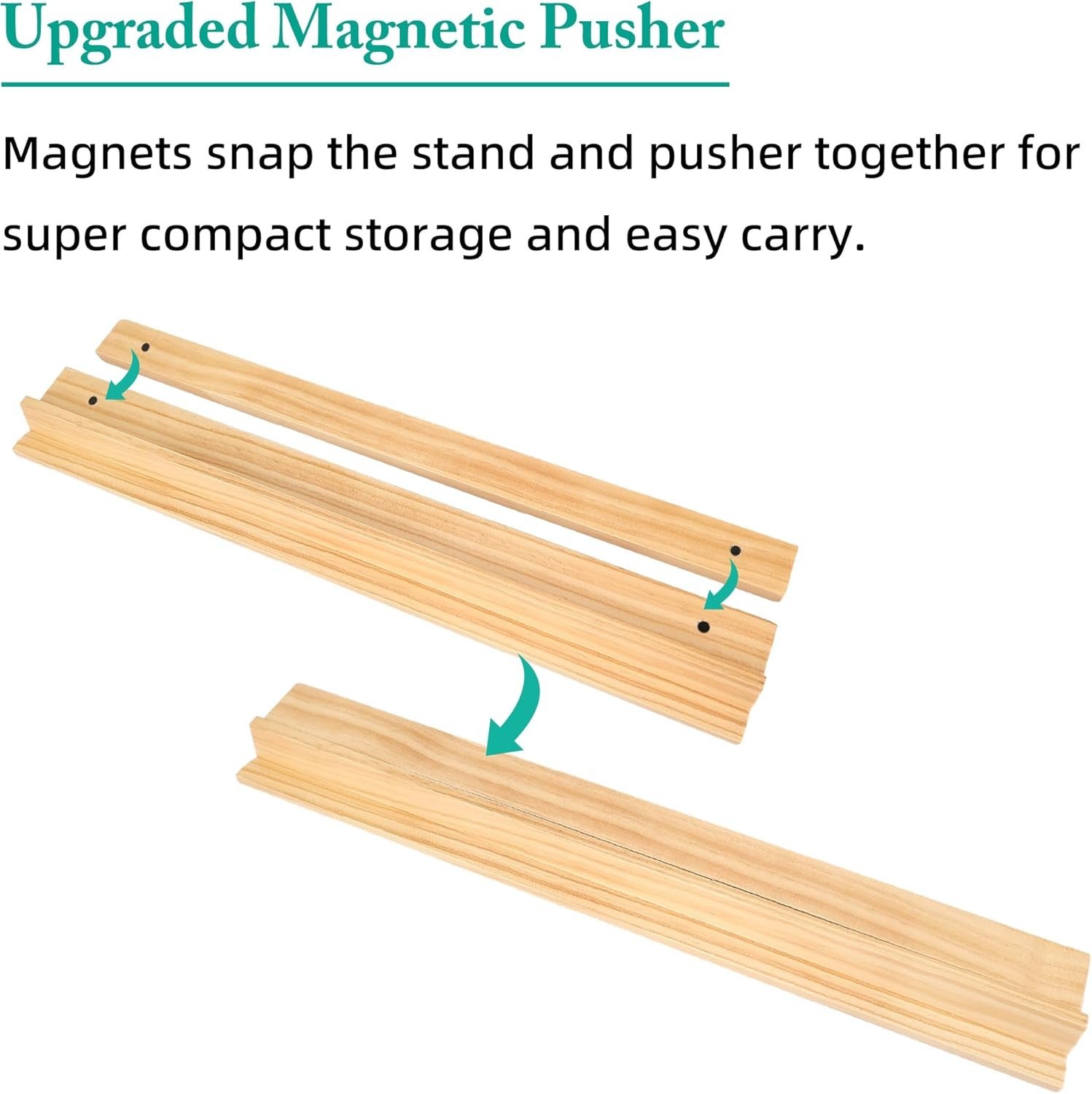 Upgraded Wooden Mahjong Racks – Set of 4 Trays with Magnetic Pushers NEW