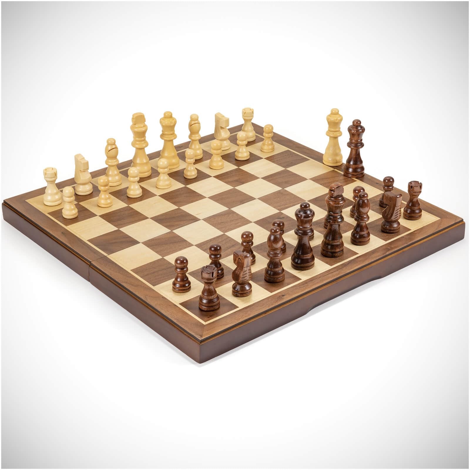Chess Set Board Games for Adults: Handmade Walnut Wooden 15 2 Extra Queens
